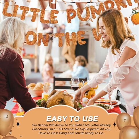 Fulmoon Pre Strung a Little Pumpkin Is on the Way Glitter Banner Pumpkin Baby Shower Banner Fall Theme Gender Reveal Baby Shower Birthday Party Decorations Supplies(Pink) in Saudi Arabia