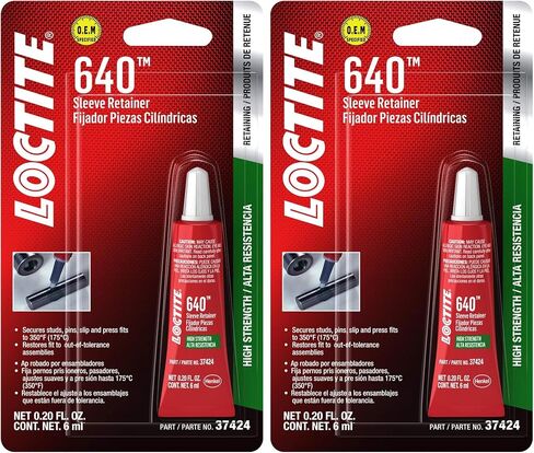 LOCTITE 640 High-Strength Sleeve Retainer, High-Temperature, High-Stength, Anaerobic Adhesive, For Large Diameter Components, Active Metals | Green, 6 ml Tube (PN: 487235) in Saudi Arabia
