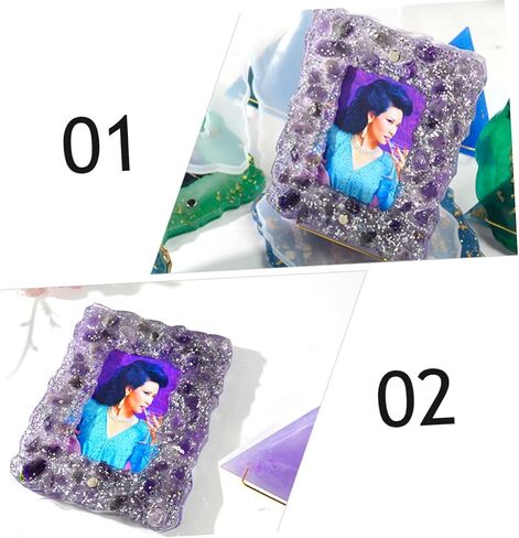 Lurrose 1pc صورة السيليكون إطار القالب DIY الإبوكسي إطار صورة هندسية صنع قالب السيليكون للتزخار in Kuwait
