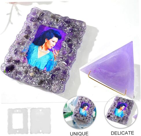 Lurrose 1pc صورة السيليكون إطار القالب DIY الإبوكسي إطار صورة هندسية صنع قالب السيليكون للتزخار in Kuwait