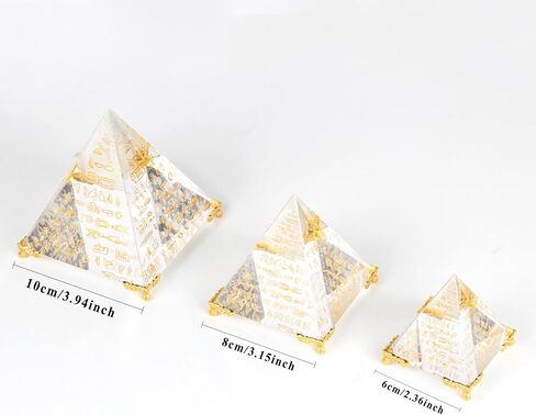 Crystal Pyramid Paperweight Healing Obsidian Positive Energy Mini Figurine，with Gold Base Office Living Room Desktop Decoration in Saudi Arabia