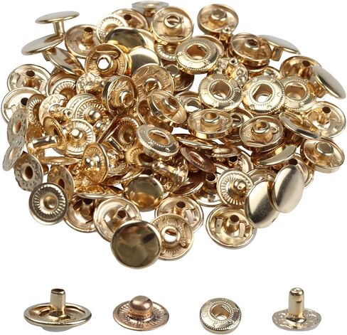 pson 50 Sets 10mm Antique Bronze Metal Snap Fasteners, Heavy Duty Snap Buttons Press Studs, Leather Snap Fasteners for Jackets, Bags, Clothes, Jeans in Saudi Arabia