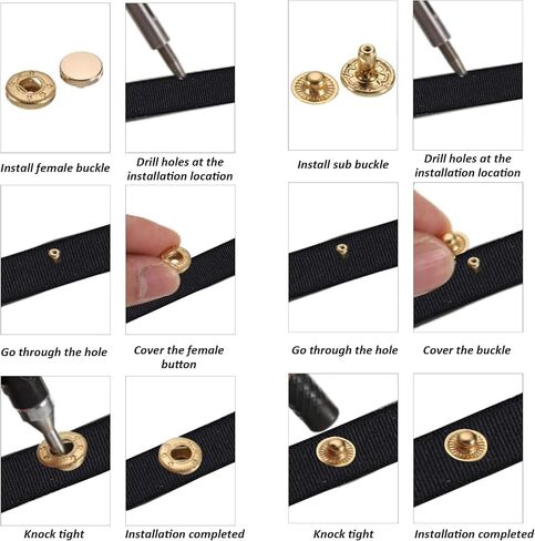 pson 50 Sets 10mm Antique Bronze Metal Snap Fasteners, Heavy Duty Snap Buttons Press Studs, Leather Snap Fasteners for Jackets, Bags, Clothes, Jeans in Saudi Arabia
