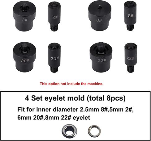 WUTA Hand Press Button Installation Machine Manual Press Grommet Eyelet Installer Tools Snap Fastener Metal Mold Mute Craft Tool (Machine+666+665+633+831 Mold) Set in Saudi Arabia