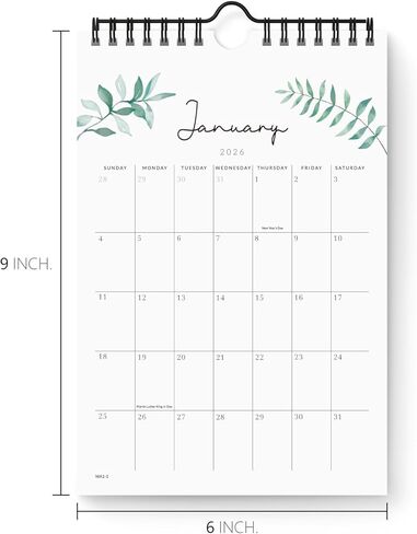 Jotsome Small Calendar 2025-2026 ، التقويم المصغر من الآن إلى ديسمبر 2026 6 "X9" ، زخرفة الجدار التقويم الجمالي في المنزل والمكتب لسهولة التنظيم in Kuwait