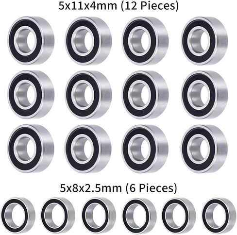 RC Repair Parts Compatible with Tamiya M05 M06 1/10 RC Car Bearing Upgrades Part Accessories 18Pcs Rubber Seal Sealed Ball Bearings Kit in Saudi Arabia