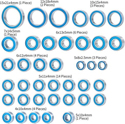 RC Repair Parts Compatible with TRX-4 for Bronco Upgrade Accessories 39PCS Sealed Bearing Kit Ball Bearings for 1/10 RC Crawler Car in Saudi Arabia