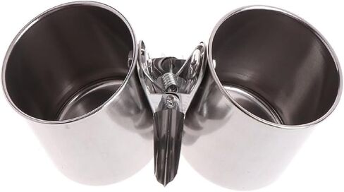 أوعية مزدوجة مغذية الطيور مع مقطع للقفص على أوعية الفولاذ المقاوم للصدأ مع طعام المشبك وأكواب الماء للببغاوات in Kuwait