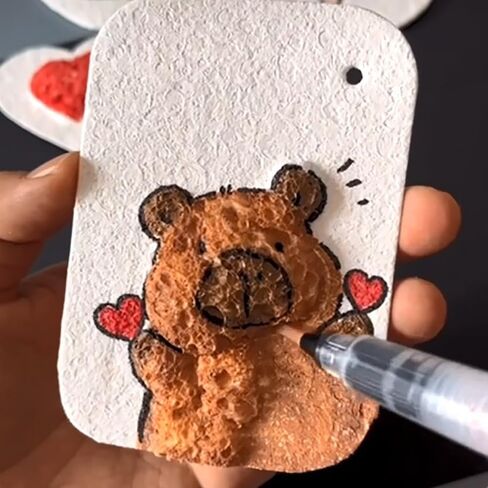 الطلاء السحري منتفخ ، الرسم ثلاثي الأبعاد القماش الإسفنج ، طقم الطلاء الملمس منتفخ الفشار ، مستلزمات فنية DIY فقاعة (10 PCS-A) in Saudi Arabia
