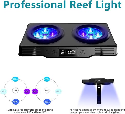 ضوء الحوض - 36Watts Light Light مع Timer Sunrise and Sunset Touch التحكم Dimmable Saltwater Aquarium Light لخزان النانو (A036) in Kuwait