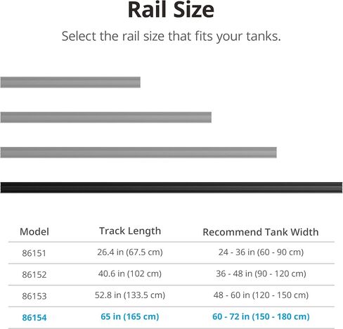 NICREW Multi-Light HyperReef Mount System Sliding Rail, Ideal for 48-60'' Tanks in Kuwait