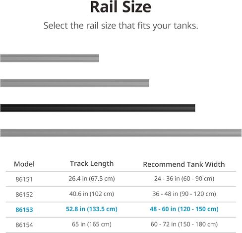 NICREW Multi-Light HyperReef Mount System Sliding Rail, Ideal for 48-60'' Tanks in Kuwait