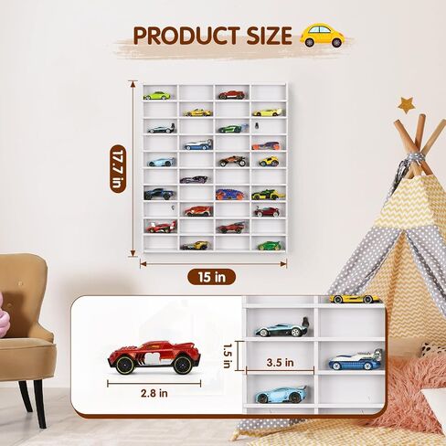 2 عبوة رف عرض سيارة ، ويحمل 80 سيارة دييكاست 1/64 لعبة ، وتنظيم سيارات طراز الجدار. in Kuwait