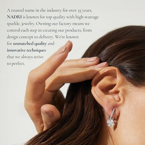 Nadri Oval Stud Earrings - 18k Rhodium Sterling Silver Stud Earrings for Women, Large Oval Cubic Zirconia Earrings, Exquisite Earring Studs For Women in Kuwait