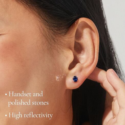 Nadri Oval Stud Earrings - 18k Rhodium Sterling Silver Stud Earrings for Women, Large Oval Cubic Zirconia Earrings, Exquisite Earring Studs For Women in Kuwait