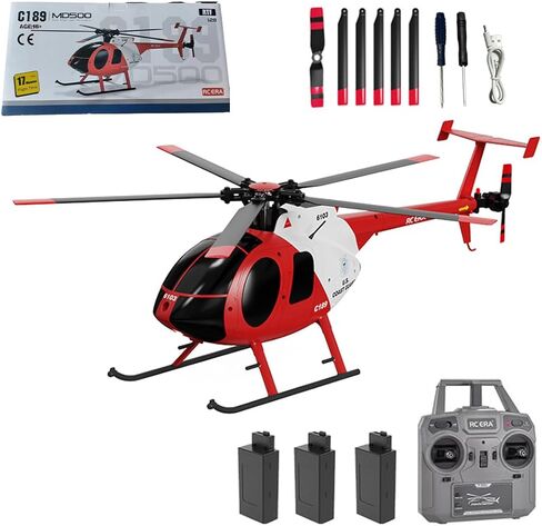 1/28 مروحية RC للبالغين ، عصر RC C189 MD500 طراز طائرات الطائرات الصغيرة ، 2.4G 4CH طائرة مراقبة عن بعد أحادية الدوران مع الإقلاع/الهبوط من مفتاح واحد in Kuwait