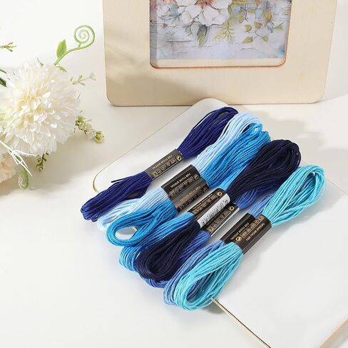 8 Skeins 6 Strands Brown Embroidery Floss Threads Polyester Variegated Gradient Friendship Bracelet String Cross Stitch Thread Bulk for Jewelry Making Hand Sewing Knitting Stitching Crafts in Saudi Arabia