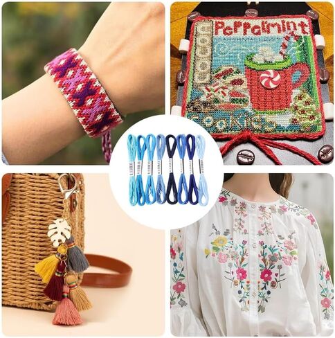8 Skeins 6 Strands Brown Embroidery Floss Threads Polyester Variegated Gradient Friendship Bracelet String Cross Stitch Thread Bulk for Jewelry Making Hand Sewing Knitting Stitching Crafts in Saudi Arabia