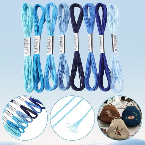 8 Skeins 6 Strands Brown Embroidery Floss Threads Polyester Variegated Gradient Friendship Bracelet String Cross Stitch Thread Bulk for Jewelry Making Hand Sewing Knitting Stitching Crafts in Saudi Arabia