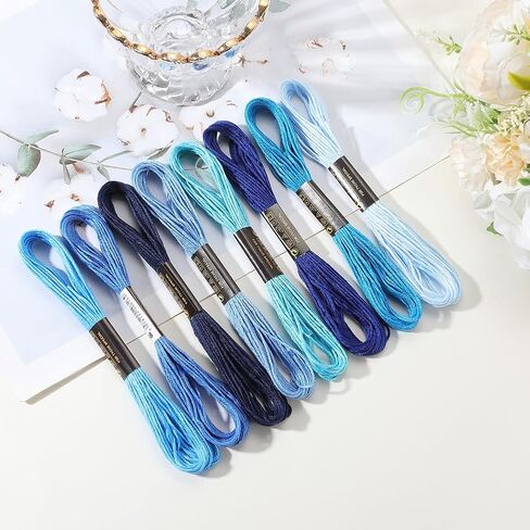 8 Skeins 6 Strands Brown Embroidery Floss Threads Polyester Variegated Gradient Friendship Bracelet String Cross Stitch Thread Bulk for Jewelry Making Hand Sewing Knitting Stitching Crafts in Saudi Arabia
