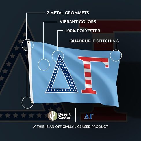 Desert Cactus Delta Gamma Flag USA letter Sorority Greek Banner Large 3x5 feet Sign Decor dg in Saudi Arabia