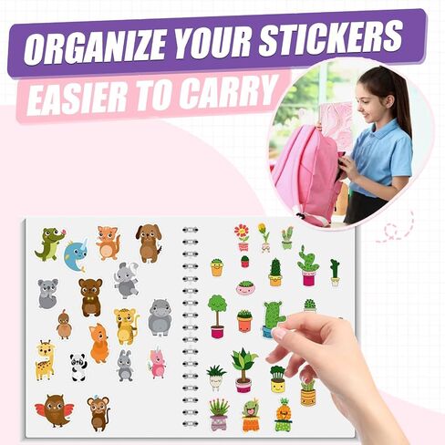 BetterJonny 2 Pcs Reusable Sticker Book Collecting Album Blank Sticker Storage Organizer Book A5 Size with 64 Sheets Release Paper for Collecting Stickers, Labels in Saudi Arabia