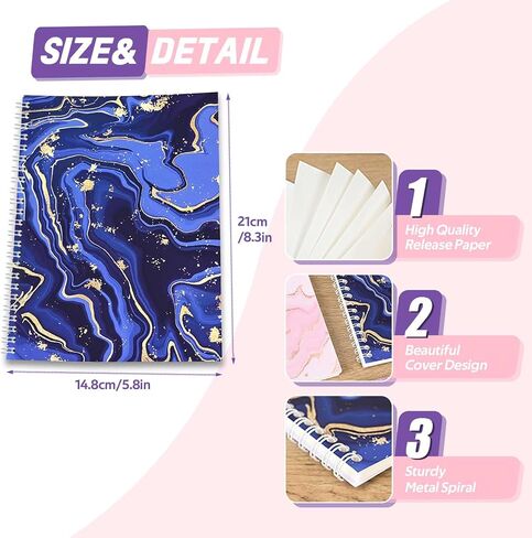 BetterJonny 2 Pcs Reusable Sticker Book Collecting Album Blank Sticker Storage Organizer Book A5 Size with 64 Sheets Release Paper for Collecting Stickers, Labels in Saudi Arabia