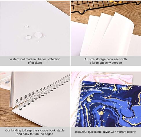 BetterJonny 2 Pcs Reusable Sticker Book Collecting Album Blank Sticker Storage Organizer Book A5 Size with 64 Sheets Release Paper for Collecting Stickers, Labels in Saudi Arabia