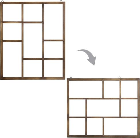 صندوق ظلال أكريليك شفاف ممتاز من MyGift مع 9 حجرات، علبة عرض Knickknack قابلة للتثبيت على الحائط، رف عائم شفاف مزخرف للتماثيل والمقتنيات والنباتات in Kuwait