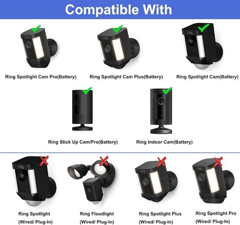 2Pack Camera Mounting Brackets Wall Mount for Rin g Stick Up Cam/Rin g Indoor Cam/Wyze Cam/Eufy Cam/Arlo Cameras, Fits All Cameras with Standard 1/4 Threaded Holes in Saudi Arabia