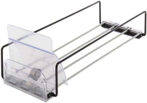 Trion Open Sided Black Metal Expandable Wire Tray - 17"L x 5"-10"W x 5 1/2"H in Saudi Arabia