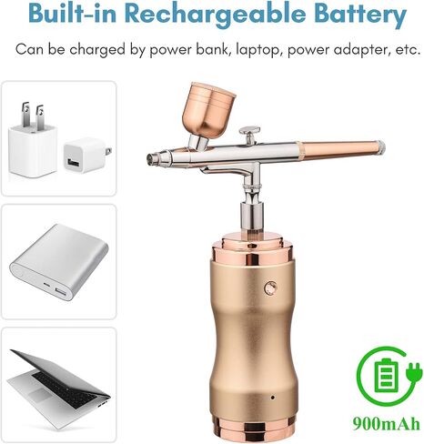 Airbrush Kit with Compressor, Portable Cordless Airbrush Gun, Rechargeable Handheld Mini Air Compressor Airbrush, for Makeup, Cake Decor, Model Coloring, Nail Art, Tattoo Barber in Saudi Arabia