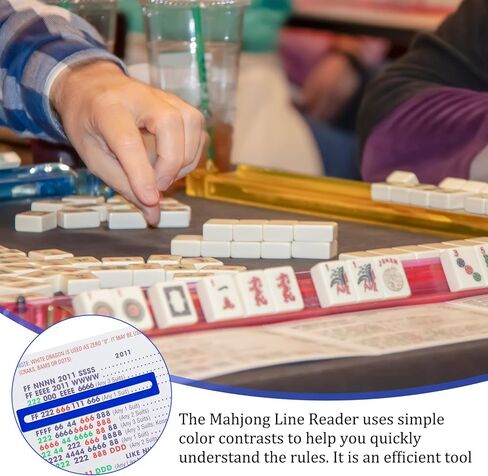 4 PCS 2025 Mahjong Line Finder ، حاكم شفاف متين لبطاقات Mahjong 2025 ، قارئ قواعد Mah Jong Bright Jong ودليل الاستراتيجية للعشاق والمبتدئين والمحاربين القدامى (Pink+Blue) in Kuwait