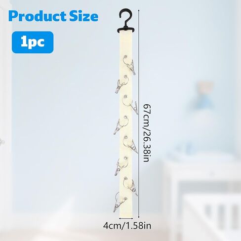 Plush Toy Display Strap with 8 Metal Clips, Hanging Wall Doll Organizer for 15-17cm Blind Box Dolls & Plush Animals Storage (Black) in Saudi Arabia