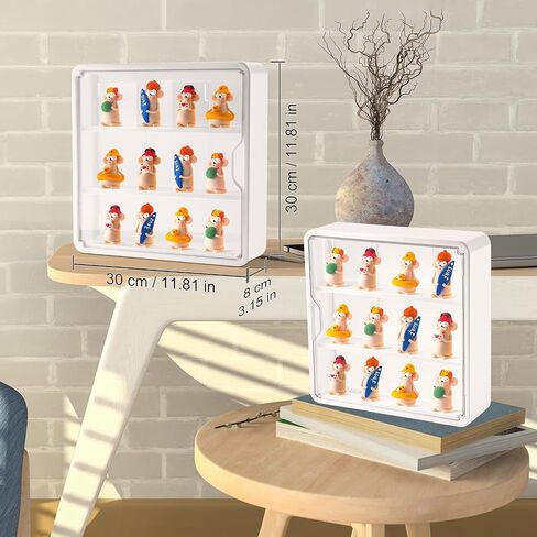 Honeydak 4 PCS حالة عرض واضحة للأرقام مربع تخزين دمية مثبتة على الجدار 3TIers Dust Proof Figure Case with Door Magnetic for the telectibles Action Mini Toys 11.81 × 11.81 × 3.15 بوصة in Saudi Arabia