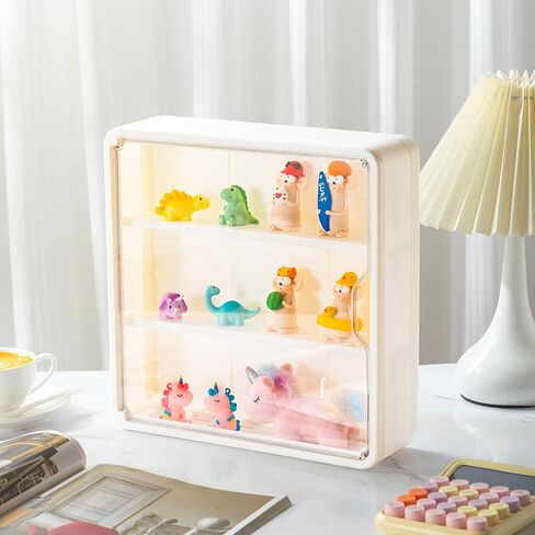 Honeydak 4 PCS حالة عرض واضحة للأرقام مربع تخزين دمية مثبتة على الجدار 3TIers Dust Proof Figure Case with Door Magnetic for the telectibles Action Mini Toys 11.81 × 11.81 × 3.15 بوصة in Saudi Arabia