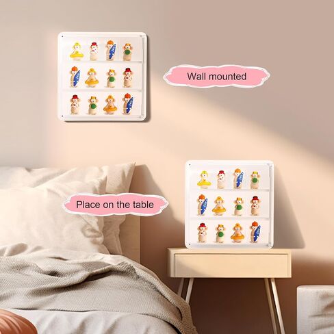 Honeydak 4 PCS حالة عرض واضحة للأرقام مربع تخزين دمية مثبتة على الجدار 3TIers Dust Proof Figure Case with Door Magnetic for the telectibles Action Mini Toys 11.81 × 11.81 × 3.15 بوصة in Saudi Arabia