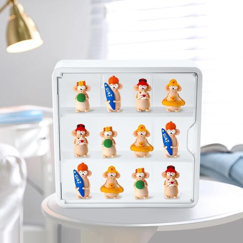 Honeydak 4 PCS حالة عرض واضحة للأرقام مربع تخزين دمية مثبتة على الجدار 3TIers Dust Proof Figure Case with Door Magnetic for the telectibles Action Mini Toys 11.81 × 11.81 × 3.15 بوصة in Saudi Arabia