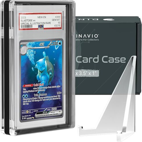 PSA Graded Card Display Acrylic Case for Standard PSA and CGC Slabs - Slab Case - PSA Card Case - Graded Card Display Case - Updated Dimensions - Stand Included (Black Border) in Kuwait