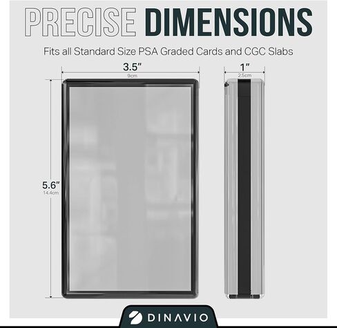 PSA Graded Card Display Acrylic Case for Standard PSA and CGC Slabs - Slab Case - PSA Card Case - Graded Card Display Case - Updated Dimensions - Stand Included (Black Border) in Kuwait