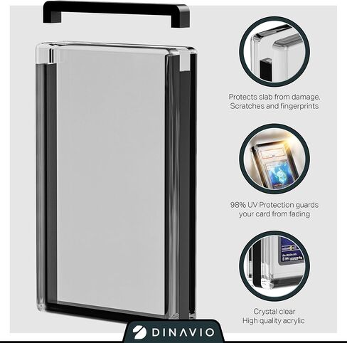 PSA Graded Card Display Acrylic Case for Standard PSA and CGC Slabs - Slab Case - PSA Card Case - Graded Card Display Case - Updated Dimensions - Stand Included (Black Border) in Kuwait