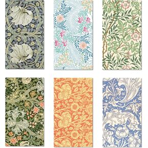 120PCS William Morris Floral Paper Napkins - 6 Vintage Wildflower Disposable Hand Towels for Bathroom, Dinner, Picnic, Wedding | 4.5"x8" | Disposable Napkins for Daily Use, Family Gatherings in Kuwait