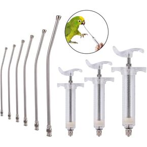 Manual Feeding Rearing Gavage Crop Needle Curved Medication Tube Cage Birds Mice Parrot Feeding Syringe (10 ml) in Saudi Arabia
