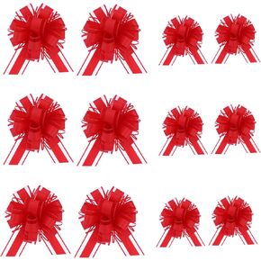 12 PCS سحب أقواس لالتفاف الهدايا ، أقواس زفاف حفلات لصناديق التغليف أو زينة الزهور ، زينة الهدايا （6 بوصات و 3 بوصات 6 قطع كل） in Kuwait