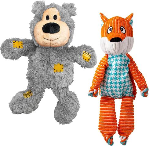 Kong XL 2 Pack - Tofer Plush Dog Toy للسلالات الكبيرة - متينة ، محبوب وصرير - مثالي للعب والراحة (Moose/Alligator) in Saudi Arabia