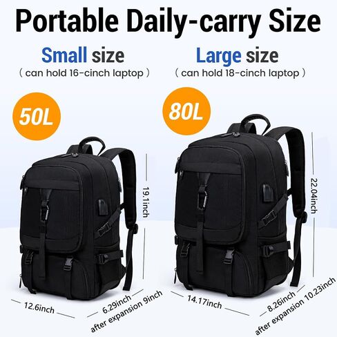Unisex 17 Laptop Travel Backpack Waterproof with Usb Port,Carry on Backpacks,Expandable,Outdoor and Work in Saudi Arabia