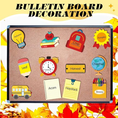 Fuutreo Large Size 36 Pcs Back to School Cutouts Classroom Bulletin Board Decoration 6.69" Crayons Pencils Big Cutouts First Day of Classroom Wall Decor Party Supplies for Teachers DIY(Fresh Style) in Saudi Arabia