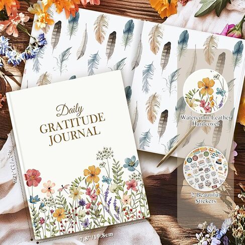 Lanpn Daily Gratitude Journal for Woman Men, 4 Month Affirmation & Mindfulness Planner, 7.8"x9.2" The 5 Minute Grateful Guided Diary, Undated Reflection Notebook with Positivity Prompts & Quotes in Saudi Arabia