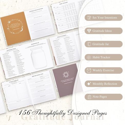 Lanpn Daily Gratitude Journal for Woman Men, 4 Month Affirmation & Mindfulness Planner, 7.8"x9.2" The 5 Minute Grateful Guided Diary, Undated Reflection Notebook with Positivity Prompts & Quotes in Saudi Arabia