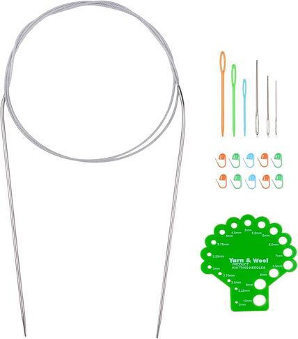 Hobekoee Circular Knitting Needle 40 inch (100cm),Size US 15 (10.0mm) Stainless Steel Round Knitting Needles for Smoothly Knit Blanket,Sweater,Coaster,Socks in Kuwait
